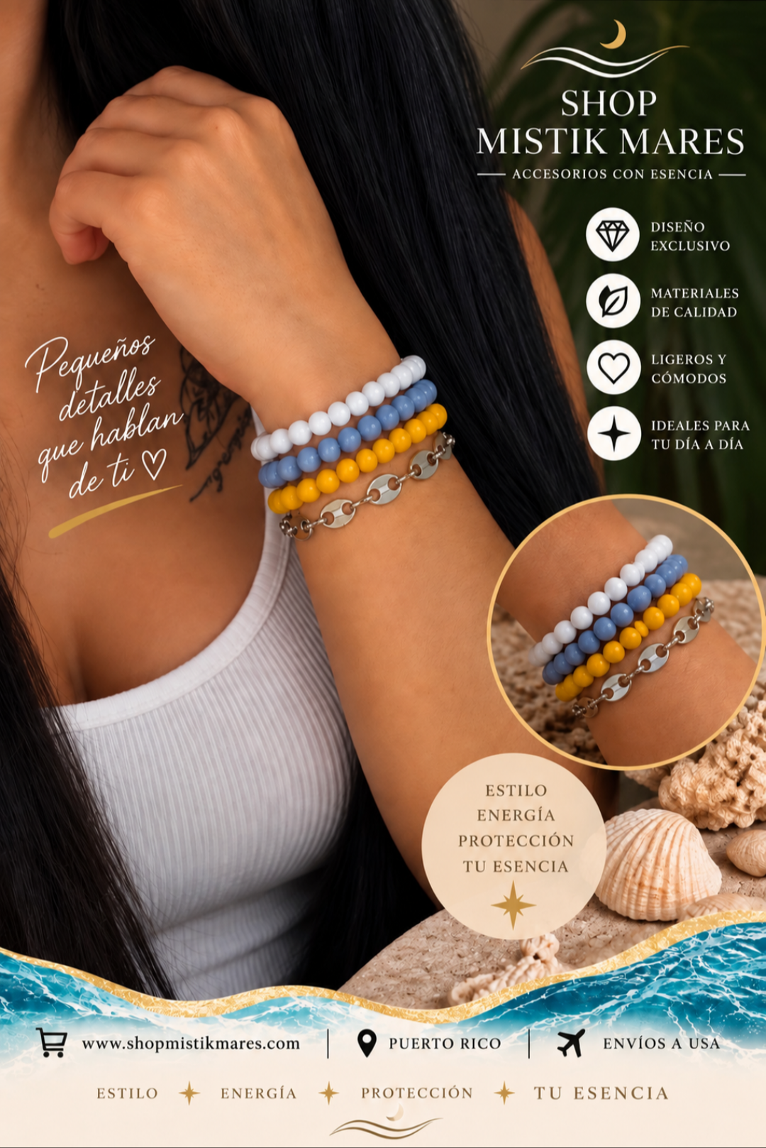Pulsera Elegancia en Cuentas {4 piezas}