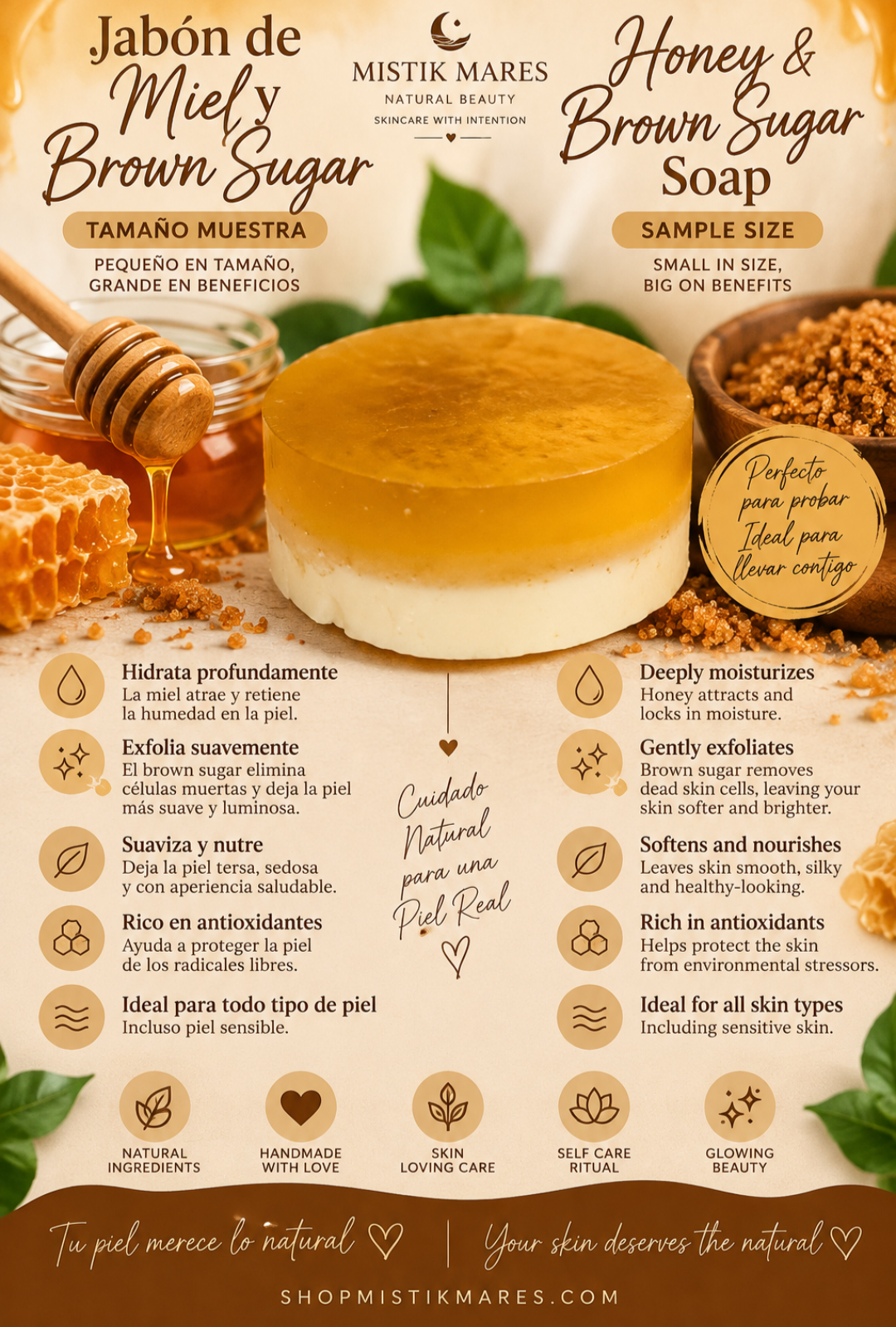 Jabón de Miel y Brown Sugar Sample size