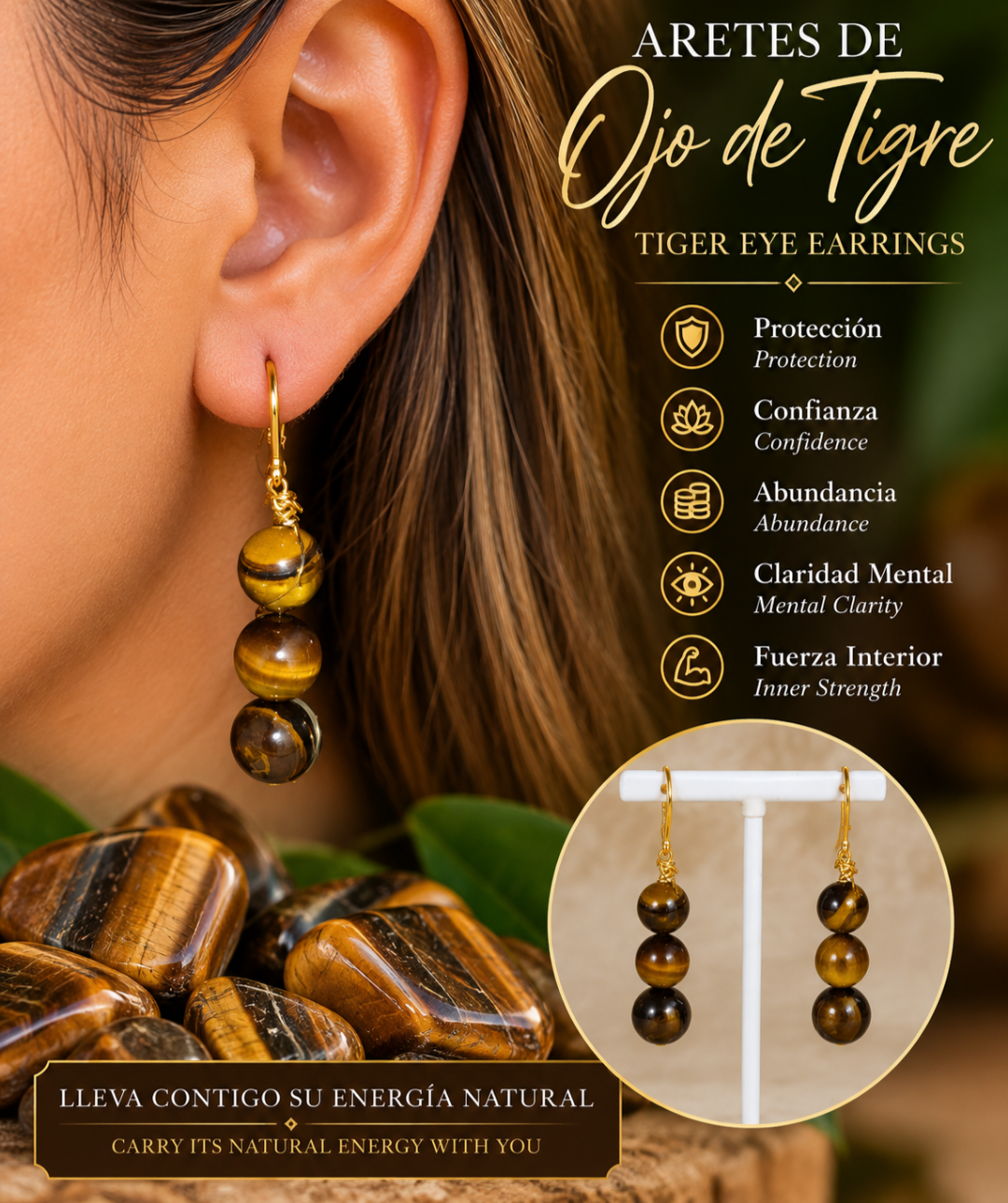 Tiger eye earrings