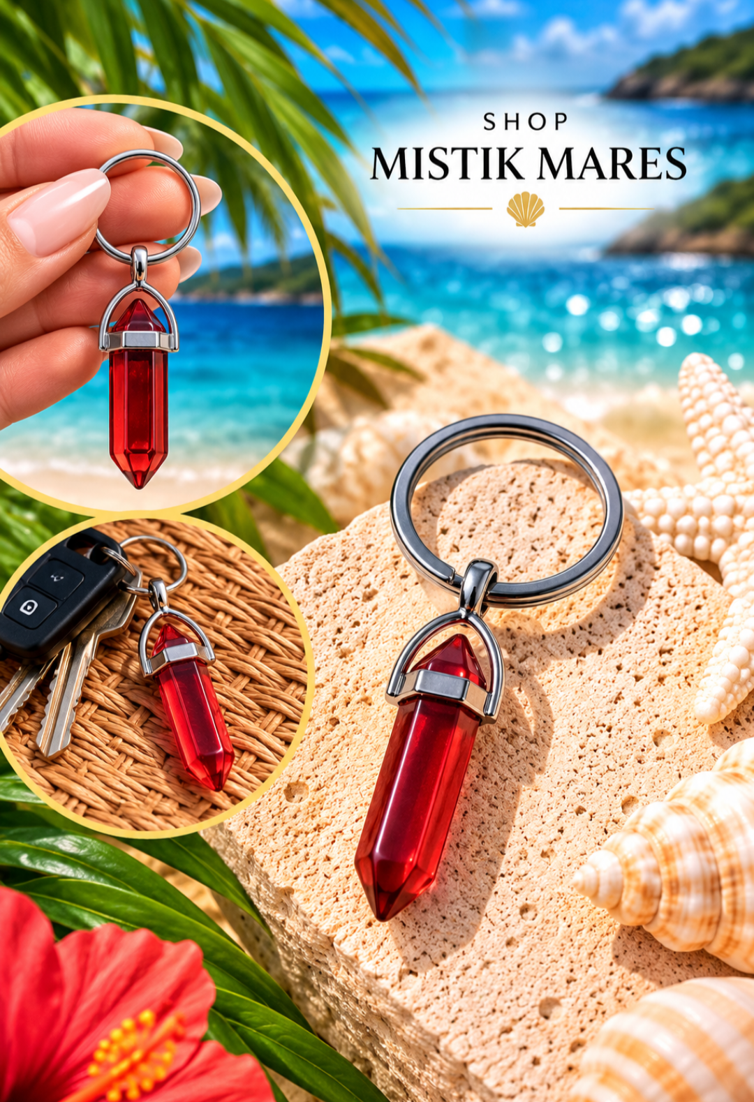 Keychain Red Quartz