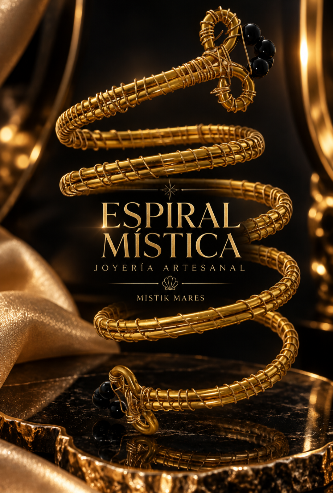 Espiral Mística Pulsera ajustable Artesanal