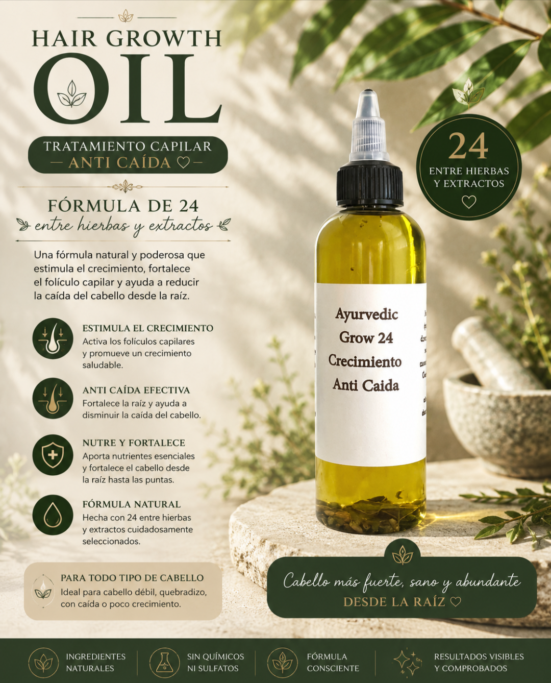 HAIR GROWTH OIL/ TRATAMIENTO CAPILAR 4.5oz